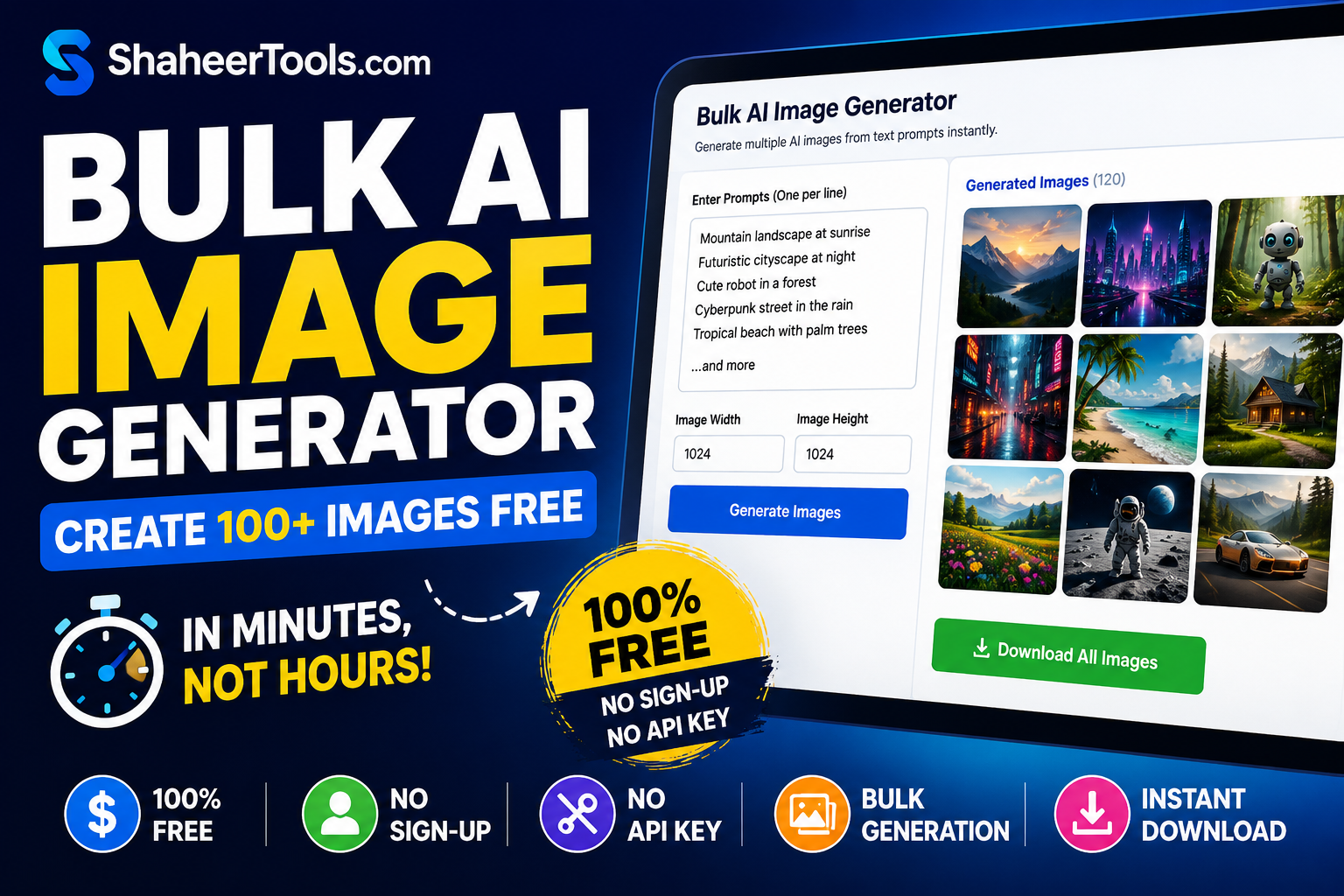 Bulk AI image generator free tool