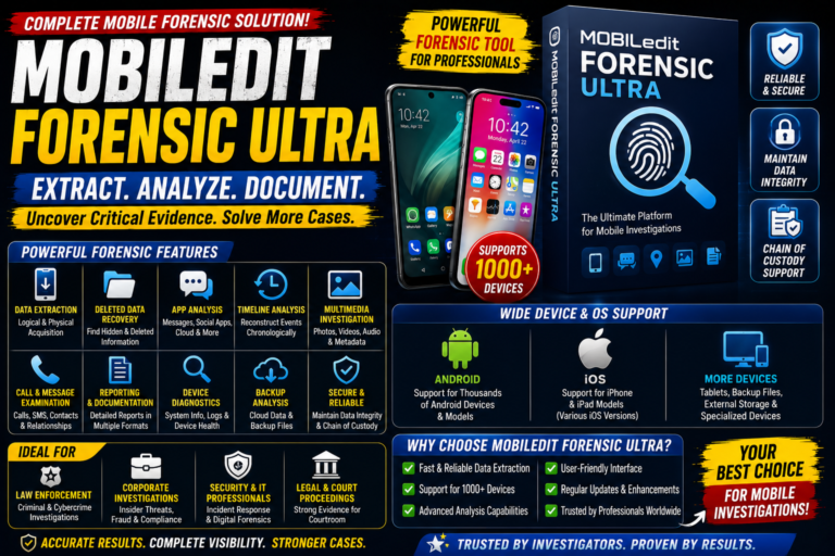 MOBILedit Forensic ULTRA v9.8.0.34378 Latest Update 2026