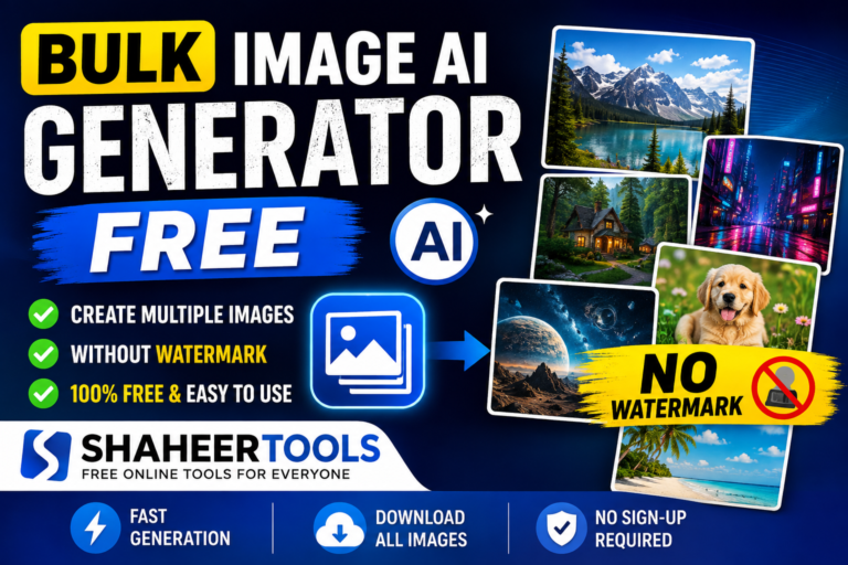 Free AI Bulk Image Generator Without Watermark | ShaheerTools