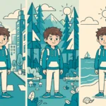 Same AI-generated character appearing consistently across three different video scenes