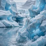 Glacier Icebergs Drifting in an Arctic Lagoon — AI generated preview