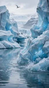 Glacier Icebergs Drifting in an Arctic Lagoon — AI generated preview