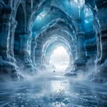 Inside a Glowing Blue Ice Cave — AI generated preview
