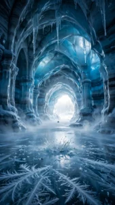 Inside a Glowing Blue Ice Cave — AI generated preview