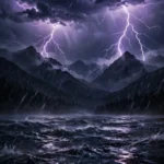 Lightning Storm Over a Mountain Lake at Night — AI generated preview