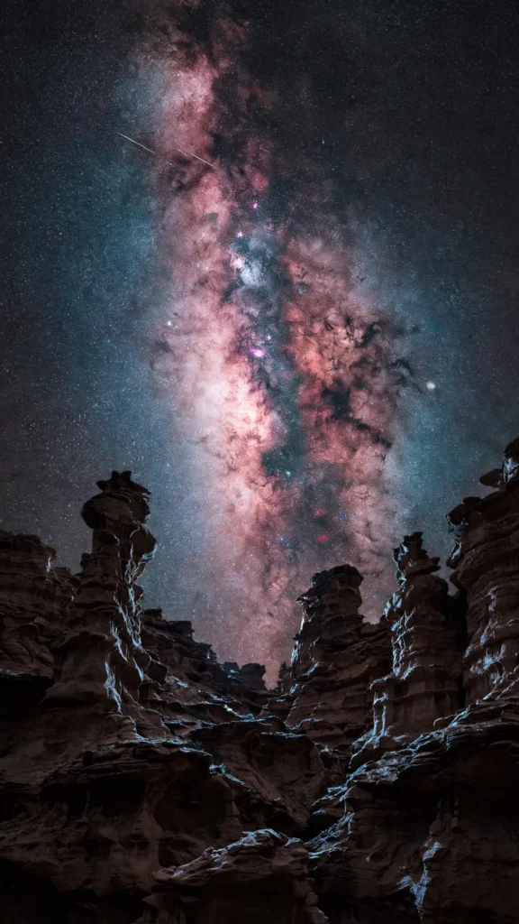 Milky Way Rising Over Desert Rock Formations — AI generated preview