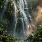 Misty Waterfall in Slow Motion Through a Lush Rainforest — AI generated preview