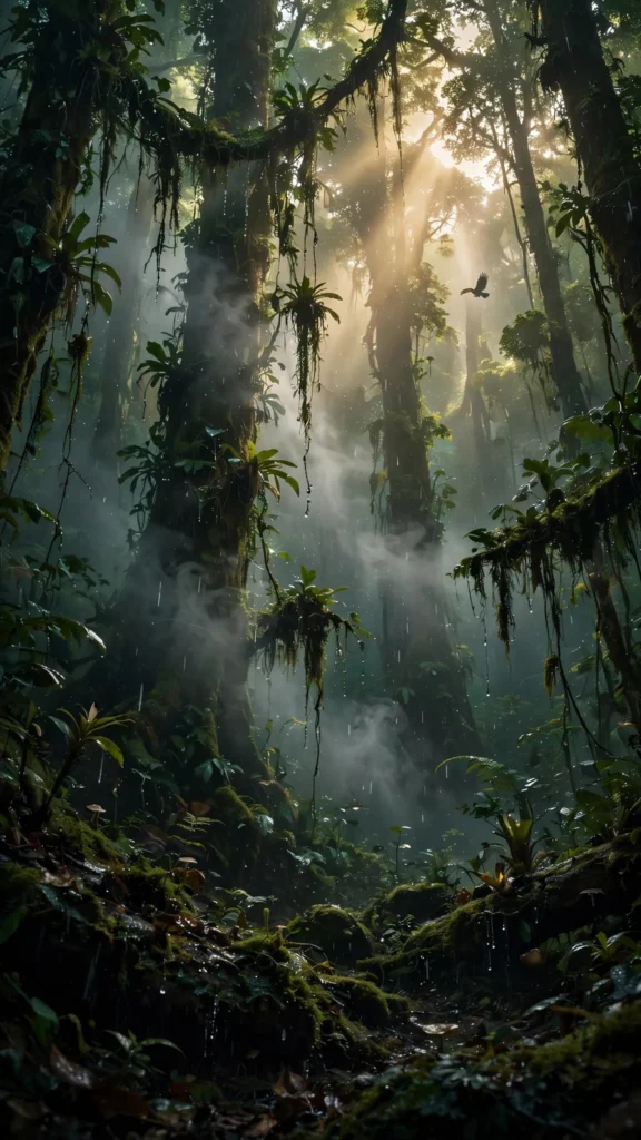 Morning Mist Rising Through a Tropical Rainforest Canopy — AI generated preview