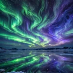 Northern Lights Dancing Over a Frozen Arctic Lake — AI generated preview