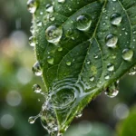 Rain Droplets on Green Leaves — Macro Nature Video Prompt — AI generated preview