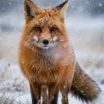 Red Fox in Falling Snow — Wildlife Close-Up Video Prompt — AI generated preview