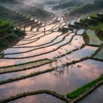 Rice Terraces Mirroring the Dawn Sky — AI generated preview