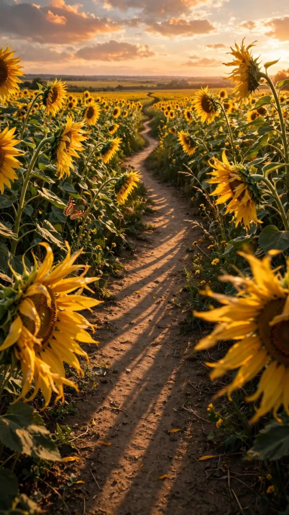 Sunflower Field Swaying in the Evening Breeze — AI generated preview