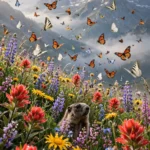 Wildflower Meadow with Butterflies in Morning Light — AI generated preview