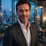 Corporate Executive Portrait Prompt: Glass Office Skyline — AI generated preview