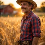 Wheat Field Farmer Portrait Prompt: Golden Sunset Harvest — AI generated preview