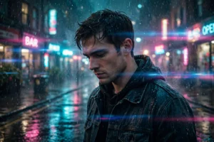 Rainy Neon Street Portrait Prompt: Cinematic Night City Mood — AI generated preview