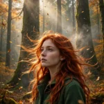Autumn Forest Portrait Prompt: Redhead in Morning Fog — AI generated preview