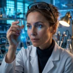 Scientist Lab Portrait Prompt: Researcher in Blue Light — AI generated preview