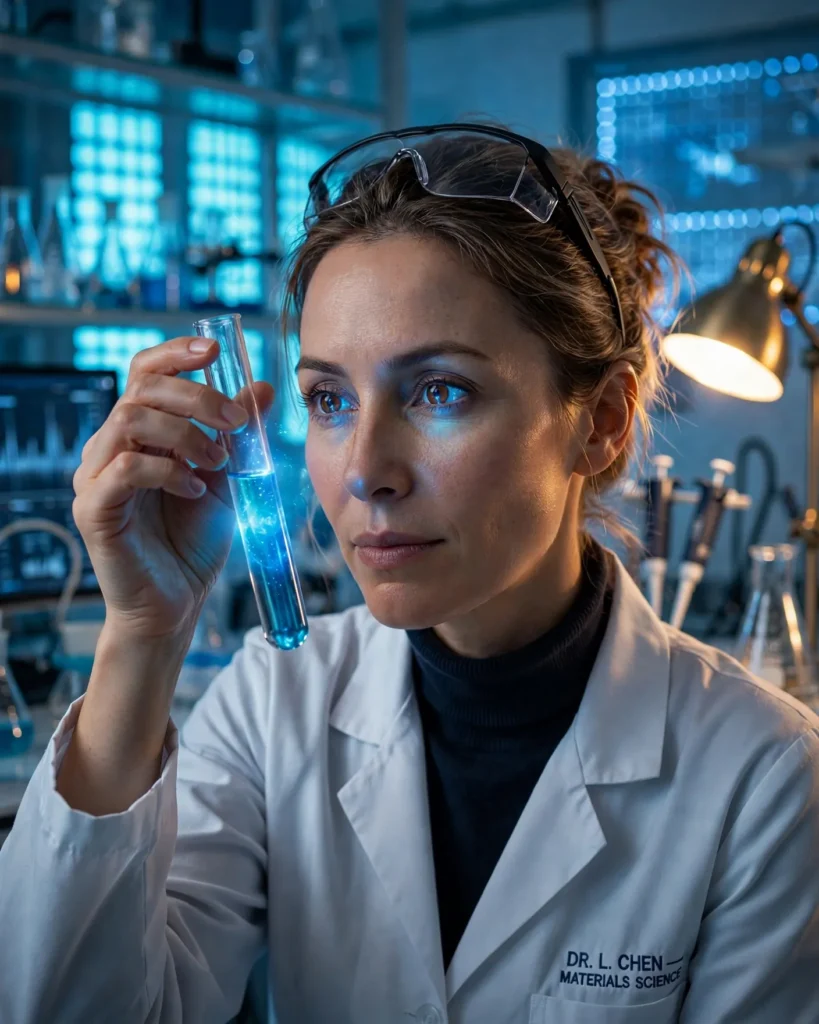 Scientist Lab Portrait Prompt: Researcher in Blue Light — AI generated preview