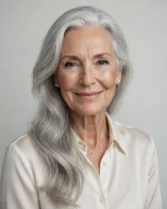 Silver-Haired Beauty Portrait Prompt: Elegant Elderly Woman — AI generated preview