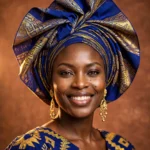 West African Portrait Prompt: Woman in Vibrant Gele Headwrap — AI generated preview