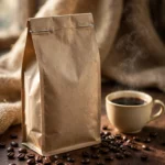 Coffee Bag Mockup Prompt: Kraft Packaging with Roasted Beans — AI generated preview